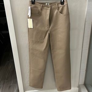 Pleather tan pants.  Size 8.  New tags on.